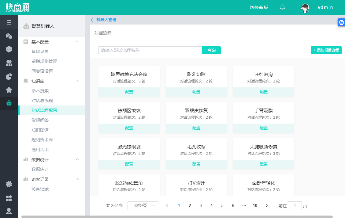 智能客服機器人對話流程配置
